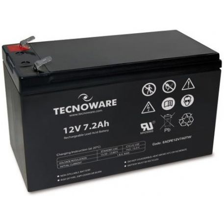 TECNOWARE BATTERIA PER UPS 12VDC 7,2AH ERMETICA AL PIOMBO