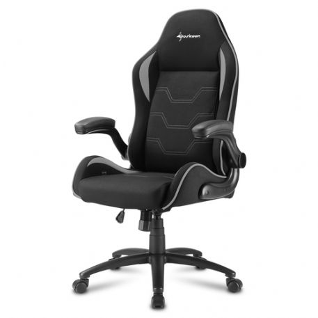 SHARKOON ELBRUS 1 SEDIA GAMING TESSUTO, BRACCIOLI E SCHIENALE IMBOTTITI E REGOLABILI, BASE IN ACCIAIO, PESO MAX PERSONA 120KG, COLORE NERO/GRIGIO