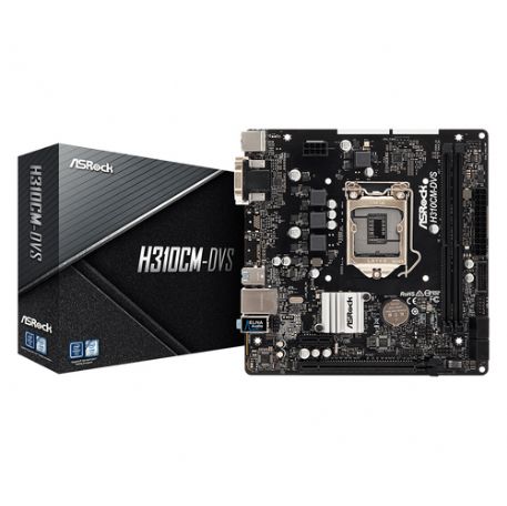 ASROCK MB H310, H310CM-DVS, LGA 1151, 2DDR4 PCI-E X16 DVI MATX