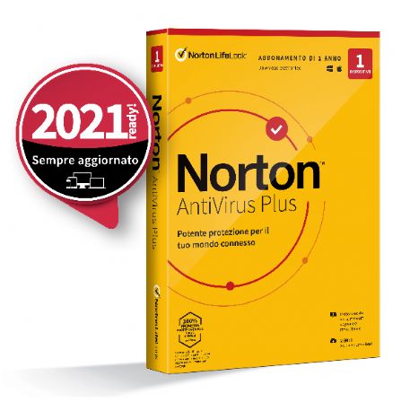 SYMANTEC NORTON ANTIVIRUS PLUS 2020 1 DISPOSITIVO 12 MESI 2GB