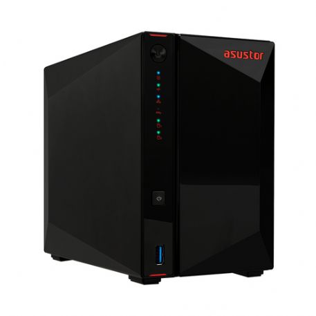 ASUSTOR NAS 2 BAY 2XSATA3 6Gb/s, 2X 2.5/3.5 HDD/SSD, DUAL CORE 1.6GHZ, RAM 2GB DDR4 SODIMM, 2X2.5GBE LAN, 3XUSB 3.2 GEN-1, WOW (WAKE ON WAN), CRITTOGRAFIA HARDWARE, EZ CONNECT, EZ SYNC