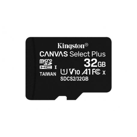 KINGSTON MICRO SDHC 32GB CANVAS SELECT 80R CL10 UHS-I CON ADATTATORE SD