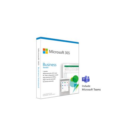 MICROSOFT 365 BUSINESS STANDARD RETAIL SUBSCRIPTION 1 LICENSE 1YR WIN/MAC ITALIAN