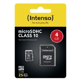 INTENSO MICRO SDHC 4GB CLASSE 10 + ADATTATORE SD