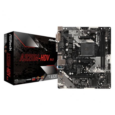 ASROCK MB AMD A320, A320M-HDV R4.0 2DDR4 PCI-E X16 M2 DVI/HDMI MATX