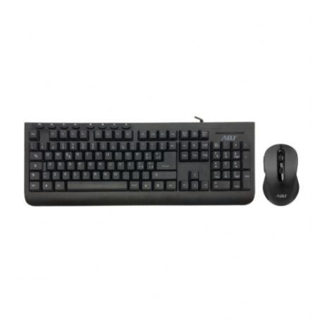 ADJ KIT DESKTOP KT108 PURE EVO TASTIERA+ MOUSE CON FILO 6D ERGONOMICO, COLORE NERO