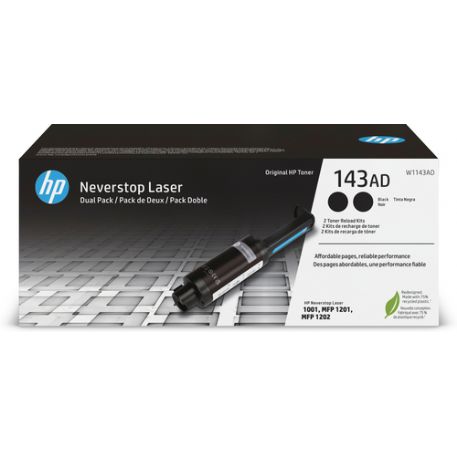 HP TONER NERO 143A RICARICA PER PER NEVERSTOP 1001NW / 1201N/ 1202 NW, DUAL PACK