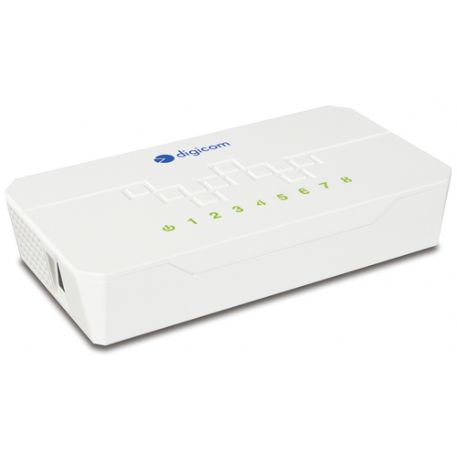 DIGICOM SWITCH 8 PORTE 10/100 COMPATTO BIANCO