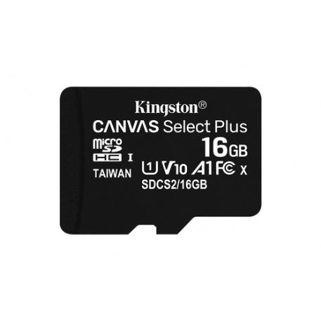 KINGSTON MICRO SDHC 16GB CANVAS SELECT 80R CL10 UHS-I CON ADATTATORE SD