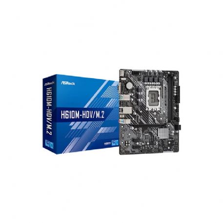 ASROCK MB H610, H610M-HDV, LGA1700, 2DDR4, mATX