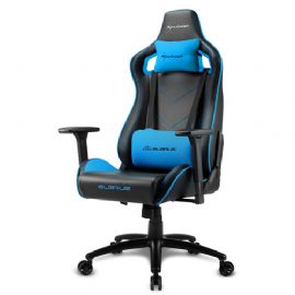 SHARKOON ELBRUS 2 SEDIA GAMING PELLE SINTETICA, BRACCIOLI 3D REGOLABILI, SCHIENALE IMBOTTITO E REGOLABILE, TELAIO IN ACCIAIO, PESO MAX PERSONA 150KG, COLORE NERO/BLU